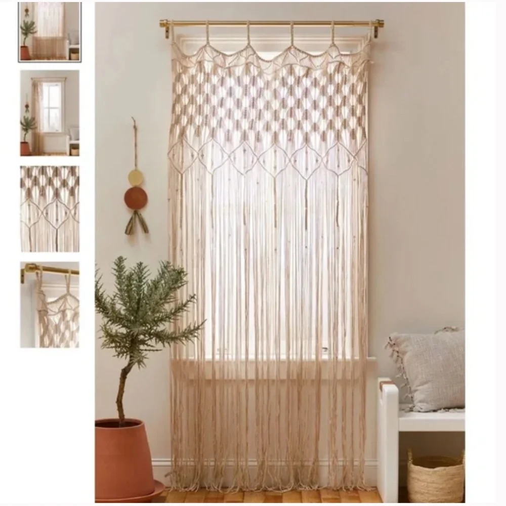 Millie Macramé Boho Peasant Knot Hipster Hippie Art Deco Farm Window Curtain